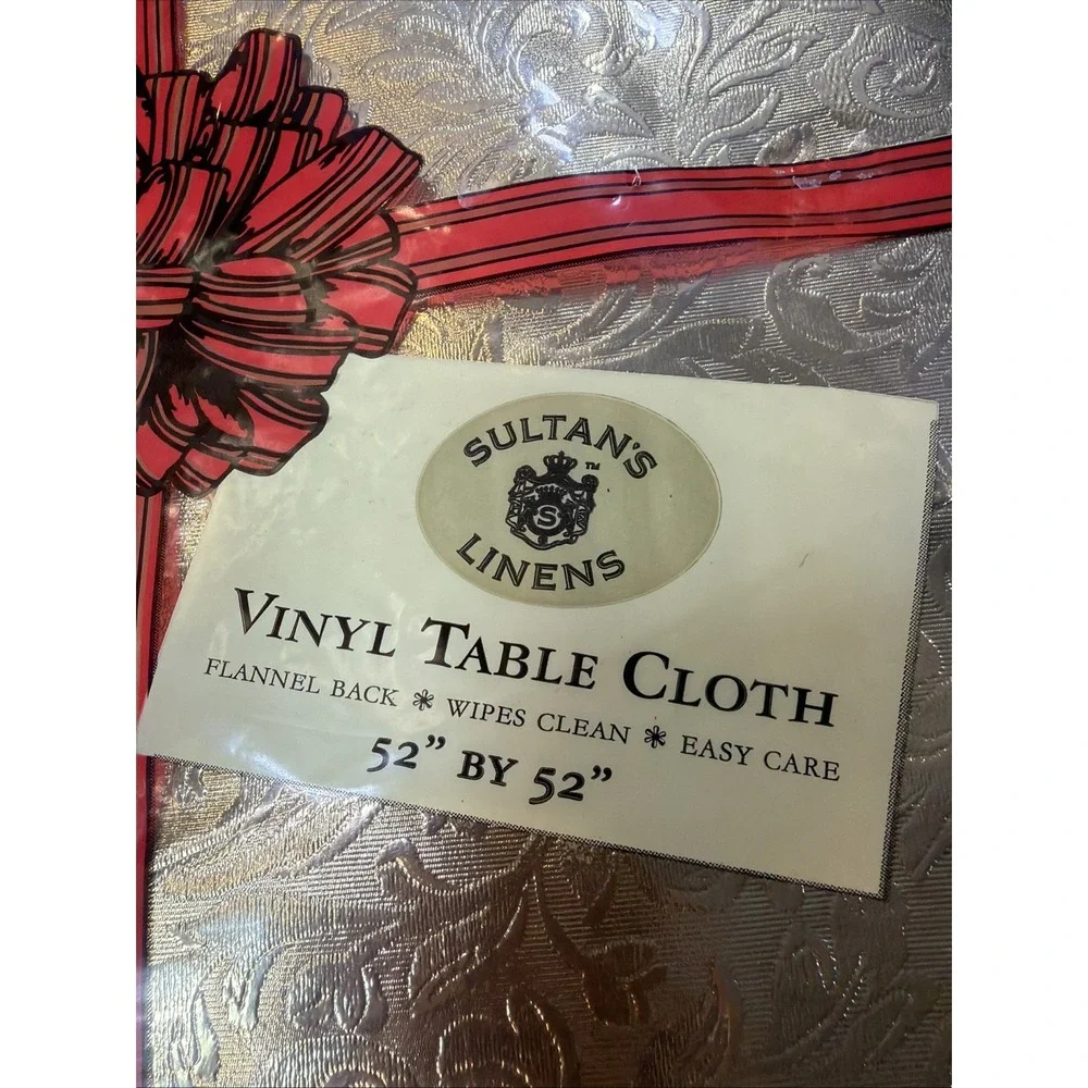 Sultans Linens Vintage Vinyl Flannel Tablecloth 52